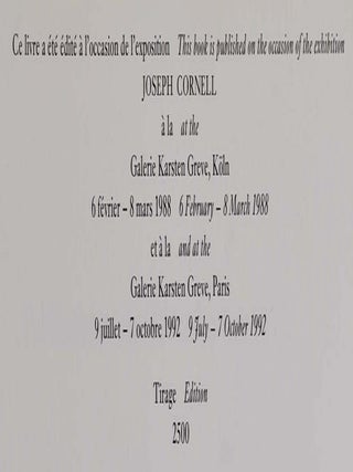 JOSEPH CORNELL 1903 - 1972.