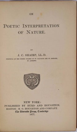 Item #013049 ON POETIC INTERPRETATION OF NATURE. J. C. Shairp