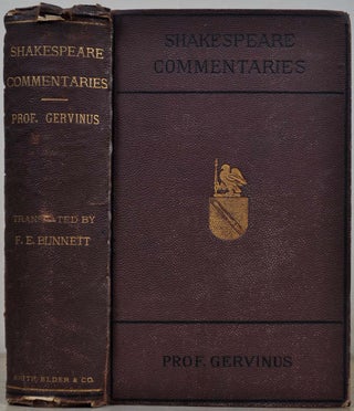 Item #013391 SHAKESPEARE COMMENTARIES. Translated under the Author's Superintendence. New...