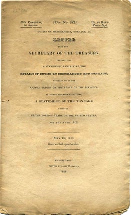 Item #014632 Duties of merchandise, tonnage, &c. Letter from the Secretary of the Treasury,...