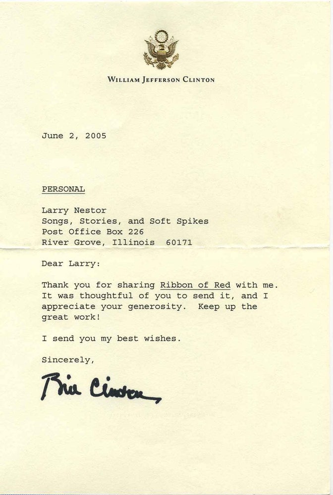 Item #015091 Typed letter signed by William Jefferson Clinton (Bill Clinton). William Jefferson Clinton, Bill.