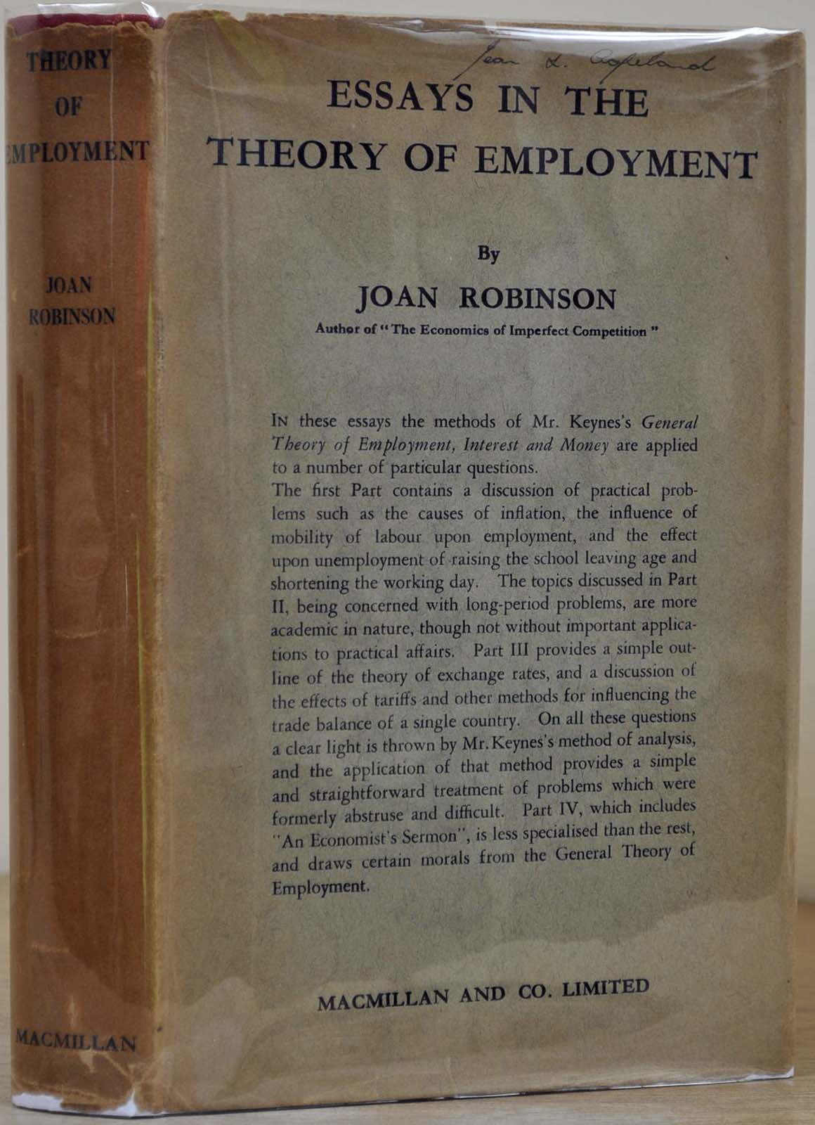ESSAYS IN THE THEORY OF EMPLOYMENT No173NCN