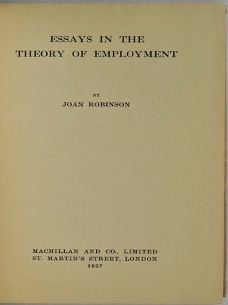 ESSAYS IN THE THEORY OF EMPLOYMENT.