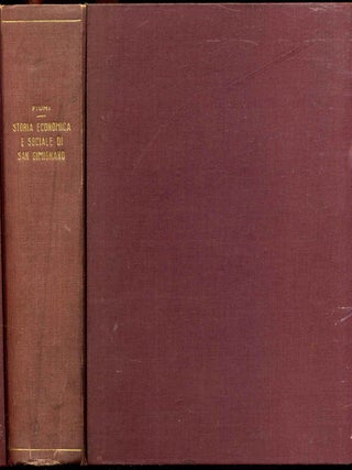 Item #015339 STORIA ECONOMICO E SOCIALE DI SAN GIMIGNANO. Enrico Fiumi