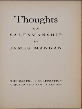 THOUGHTS ON SALESMANSHIP.