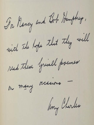 THE SHORTER POEMS OF RALPH KNEVET. Signed by Amy M. Charles.