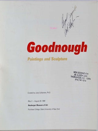GOODNOUGH. Paintings and Sculpture. Signed by Robert Goodnough.