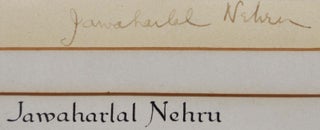 Photograph signed by Jawaharlal Nehru.