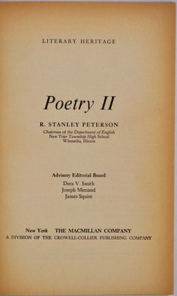 POETRY I [with] POETRY II. Signed and inscribed by Richard Corbin.