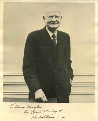 Item #017048 Black and white photograph inscribed and signed by Herbert Hoover (1874-1964)....
