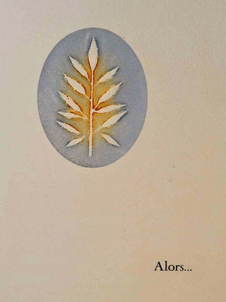 FRAGMENTS DE L'OEUVRE DE PETRARQUE tercets, distiques et vers incon nus et inedits jusques a ce jour. Inventes et tradu its par Dame Simone' Picone illustres par Signore Fiorini. On ne les vend pas a Paris entre l'Odeon et St Germain des Pres.