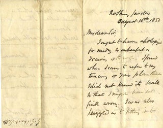 Item #017220 Letter handwritten and signed by architect George Gilbert Scott (1811-1878). George...
