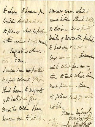 Letter handwritten and signed by architect George Gilbert Scott (1811-1878).