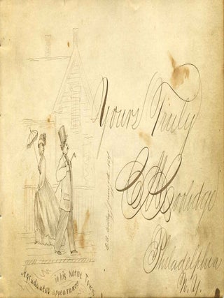 Autograph sentiment book from the 1860's with contributions by Eastman National Business College students (and others) including original artwork by renowned American artist Cassius M. Coolidge.