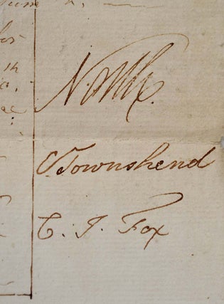 Item #017670 Document dated 1773 signed by Lord North Frederick, Charles James Fox, Charles...