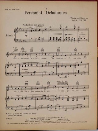 RED HOT AND BLUE. A Musical Comedy. Limited edition signed by Cole Porter.
