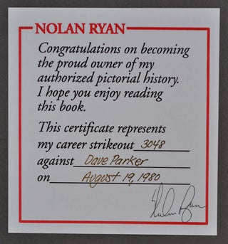 Nolan Ryan : The Authorized Pictorial History. Signed by Nolan Ryan