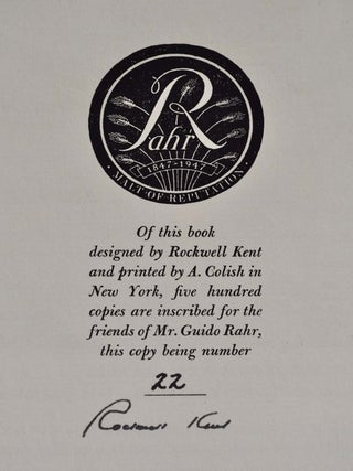 To Thee! A Toast In Celebration Of A Century Of Opportunity And Accomplishment In America 1847-1947. Limited edition signed by Rockwell Kent.