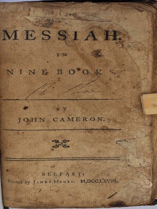 THE MESSIAH. In Nine Books. ROYAL ARTILLERY BOOK.