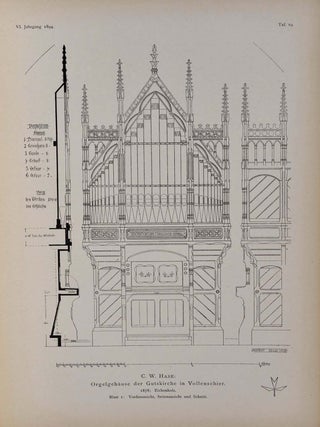 MODERNE WERKE DER BAUKUNST UND DES KUNSTGEWERBES IN MITTELALTERLICHEM STIL. DIE ARCHITEKTUR DER HANNOVERSCHEN SCHULE. Herausgegeben im Auftrage der Bauhutte Zum Weissen Blatt von Gustav Schonermark. 3, 4, 5, 6, 7 Jahrgang III, IV, V, VI, VII.
