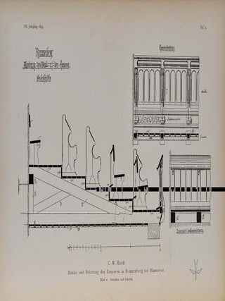 MODERNE WERKE DER BAUKUNST UND DES KUNSTGEWERBES IN MITTELALTERLICHEM STIL. DIE ARCHITEKTUR DER HANNOVERSCHEN SCHULE. Herausgegeben im Auftrage der Bauhutte Zum Weissen Blatt von Gustav Schonermark. 3, 4, 5, 6, 7 Jahrgang III, IV, V, VI, VII.