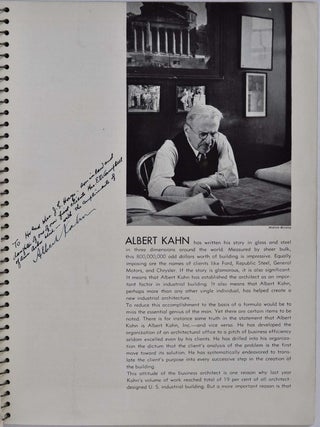 ARCHITECTURAL FORUM. Volume 69, Number Two. August 1938. Signed and inscribed by Albert Kahn.