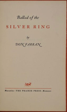 BALLAD OF THE SILVER RING. Limited edition signed by Don Farran.
