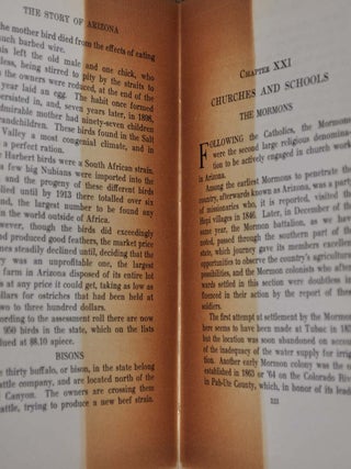 THE STORY OF ARIZONA. Signed by Will H. Robinson.