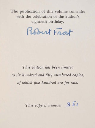 AFORESAID. Limited edition signed by Robert Frost.