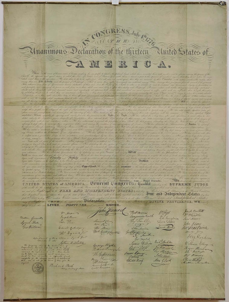 Item #019147 The Unanimous Declaration of the Thirteen United States of America in Congress July 4th 1776. THE GILES-LIBERTY FACSIMILE OF THE DECLARATION OF INDEPENDENCE. Thomas Jefferson, John Adams, Benjamin Franklin.