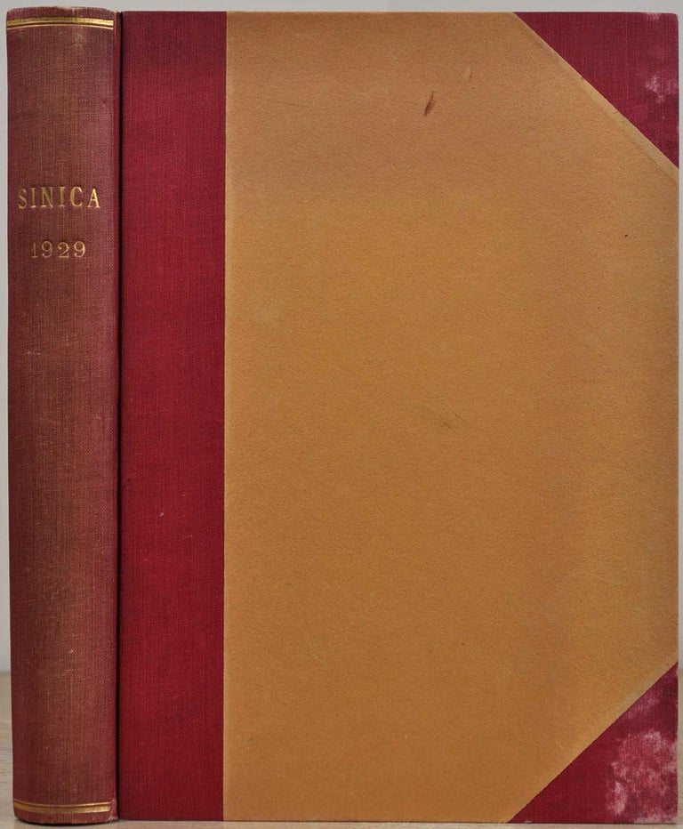 Item #019175 SINICA. Zeitschrift fur Chanakunde und Chinaforschung. Jahrgang 1929. Richard Wilhelm.
