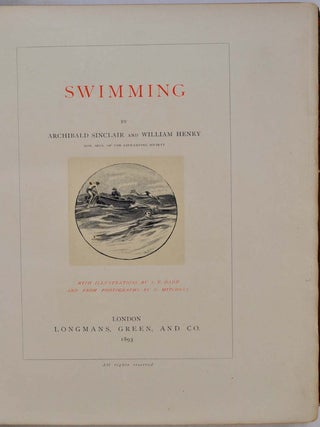 SWIMMING. Large Paper Edition. The Badminton Library of Sports and Pastimes.