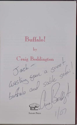 BUFFALO! Signed and inscribed by Craig Boddington.
