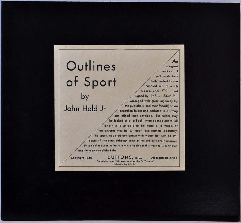Item #019439 OUTLINES OF SPORT. Limited edition of 100 copies signed by John Held Jr. John Held, Jr.
