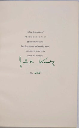 PRINCESS DAISY. Limited edition signed by Judith Krantz.