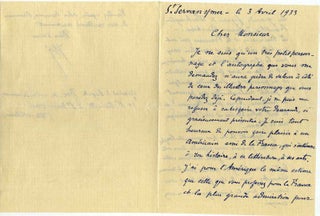 Item #019541 Letter handwritten and signed by Elie Augustin Boe (1853-1939). Elie Augustin Boe