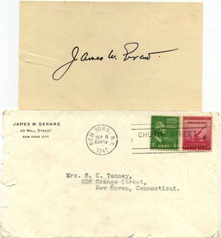 Item #019543 Autograph of James W. Gerard (1867-1951). James W. Gerard