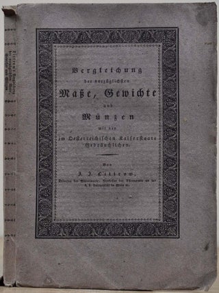 Item #019583 Vergleichung Der Vorzüglichsten Maße, Gewichte Und Münzen Mit Den Im...