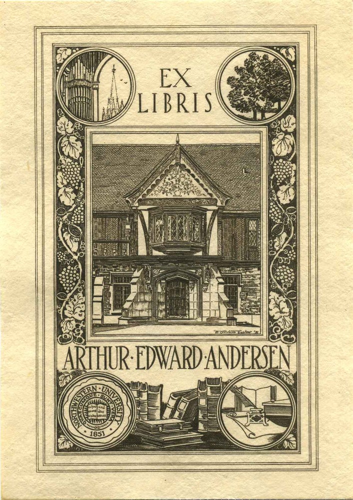 Item #019655 Bookplate of Arthur Edward Andersen. Arthur E. Andersen.