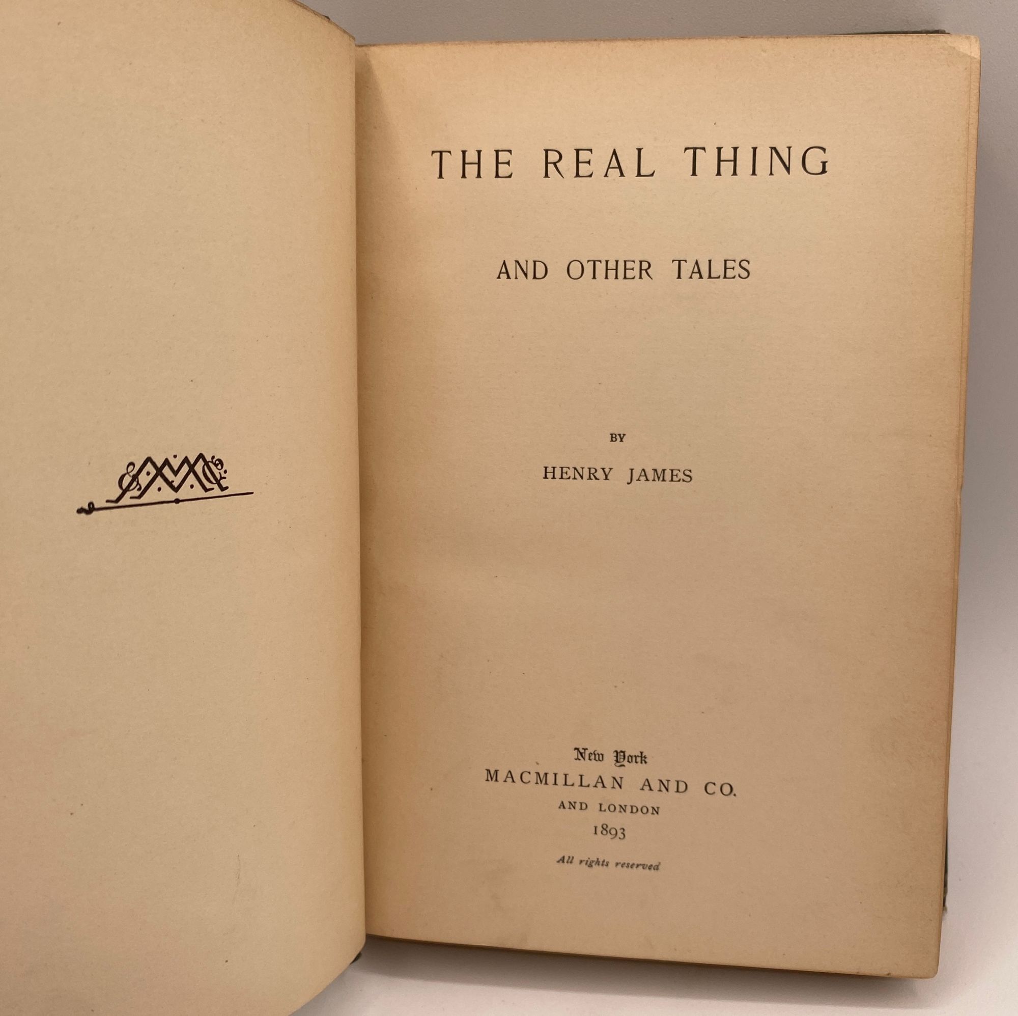 THE REAL THING | Henry James | First edition, second state