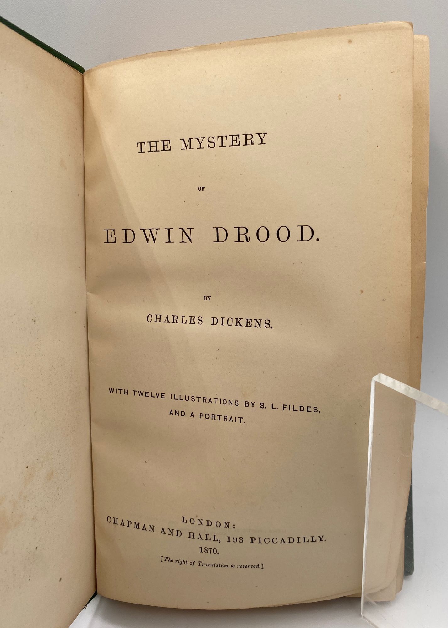 Edwin Drood MYSTERY OF EDWIN DROOD | Charles Dickens | First Edition