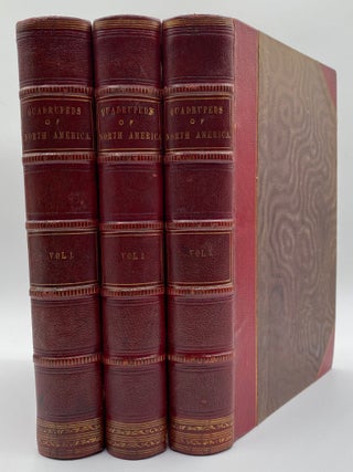 Item #020379 THE QUADRUPEDS OF NORTH AMERICA. Three volume set complete with 155 handcolored...