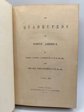 THE QUADRUPEDS OF NORTH AMERICA. Three volume set complete with 155 handcolored lithographed plates.
