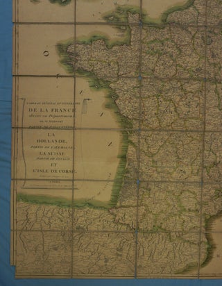 Tableau general et itineraire de la France divisee en departemens, ou se trouvent partie de l'Angleterre, la Hollande, partie de l'Alemagne, la Suisse. Partie de l'Italie et l'Isle de Corse.
