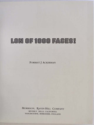 LON OF 1000 FACES! One of 52 copies of the signed and limited lettered edition.