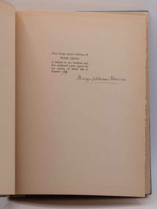 POOR CECCO. Limited edition signed by Margery Williams Bianco.