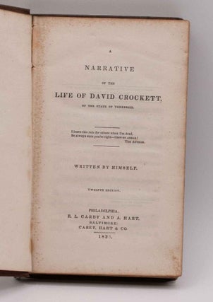 A NARRATIVE OF THE LIFE OF DAVID CROCKETT.