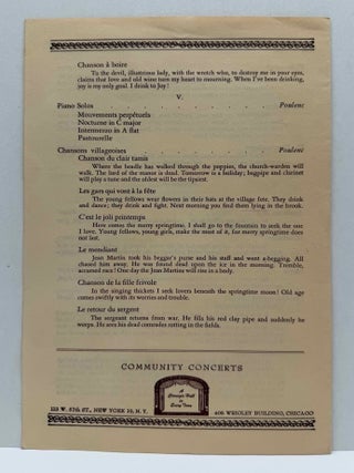 Concert program signed by Francis Poulenc and Pierre Bernac.
