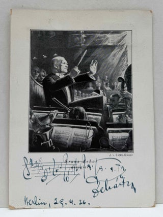 Postcard signed and with a bar of manuscript music handwritten by Franz Lehar