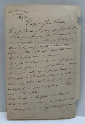 Letter handwritten and signed by Ferdinand von Hiller.